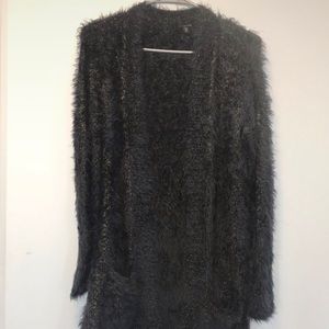 Navy Fuzzy Cardigan